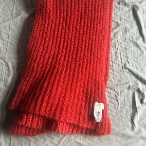 Madewell Red Ribbed Knit Scarf